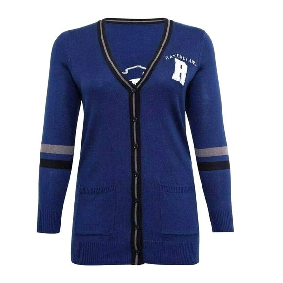 TORRID Women's 3X Harry Potter Button Front Blue Ravenclaw Cardigan Sweater Top - Picture 1 of 14